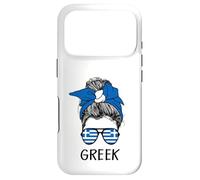 Carcasa para iPhone 17 Pro Greek Girl Greek Heritage Greece Flag