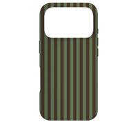 Carcasa para iPhone 17 Pro Green and Chocolate Stripes Geometric Vertical Lines Pattern