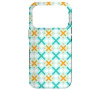 Carcasa para iPhone 17 Pro Green Coral Yellow Cross X-Shape Square Refreshing Pattern