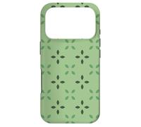 Carcasa para iPhone 17 Pro Green Dark Olive Cross Leaves Geometric Fresh Pattern