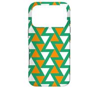 Carcasa para iPhone 17 Pro Green Orange White Ireland Tricolor Triangle Zigzag Pattern