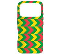 Carcasa para iPhone 17 Pro Green Yellow Red Herringbone Stripe Mali Pattern