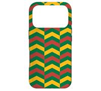 Carcasa para iPhone 17 Pro Green Yellow Red Lithuania Tricolor Vertical Zigzag Pattern