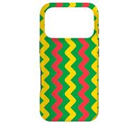Carcasa para iPhone 17 Pro Green Yellow Red Zigzag Triangle Stripe Mali Classic Pattern