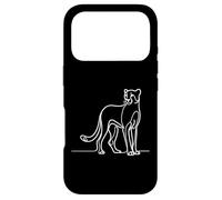 Carcasa para iPhone 17 Pro Guepardo Line Art Gran Felino Dibujo Salvaje