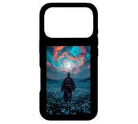 Carcasa para iPhone 17 Pro Guerrero samurái con Vistas al crepúsculo del Campo Iluminado por la Luna Tranquilo