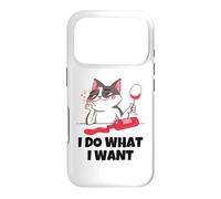 Carcasa para iPhone 17 Pro Hago lo Que Quiero Gato derramando Vino Tinto - Amantes del Gato y el Vino