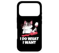 Carcasa para iPhone 17 Pro Hago lo Que Quiero Gato derramando Vino Tinto - Amantes del Gato y el Vino