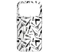 Carcasa para iPhone 17 Pro Hair Stylist Barber Haircut Salon Scissors Black