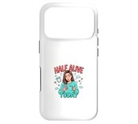 Carcasa para iPhone 17 Pro Half Alive Today, Divertido diseño de Humor Cansado