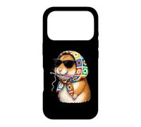 Carcasa para iPhone 17 Pro Hamster Hammy Granny - Hilo Cuadrado de Ganchillo para Amantes del Ganchillo
