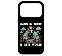 Carcasa para iPhone 17 Pro Hang In There It Gets Peor Funny Diciendo Meme Hombres Mujeres Niños