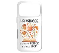 Carcasa para iPhone 17 Pro Happiness is a Cup of Coffee and a Good Book Coffee & Books