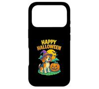 Carcasa para iPhone 17 Pro Happy Halloween Cute Dog with Pumpkin Witch Hat Art
