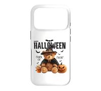 Carcasa para iPhone 17 Pro Happy Halloween Witch Teddy Bear Pumpkin Graphic