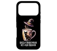 Carcasa para iPhone 17 Pro Hello Darkness My Old Friend Black Cat Coffee Mug Witchy Cat