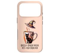 Carcasa para iPhone 17 Pro Hello Darkness My Old Friend Black Cat Coffee Mug Witchy Cat