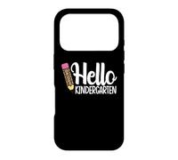 Carcasa para iPhone 17 Pro Hello Kindergarten Teacher Leopard Pencil Regreso a la Escuela
