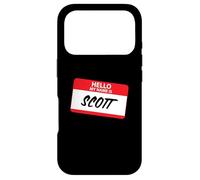 Carcasa para iPhone 17 Pro Hello My Name Is Scott Diseño de Etiqueta de Nombre clásico