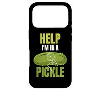 Carcasa para iPhone 17 Pro Help I'm In A Pickle Sarcástico Juego de Palabras Divertido para el Amante de los pepinillos