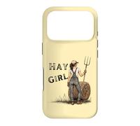 Carcasa para iPhone 17 Pro Heno Girl Funny Farm Cowgirl Western Rustic Granero Vida