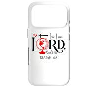 Carcasa para iPhone 17 Pro Here I Am Lord Send Me Bible Verse Isaiah 6:8 Cross Christ