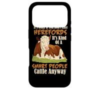 Carcasa para iPhone 17 Pro Hereford Smart People Ganado Carne Vaca Ganado Granja Humor