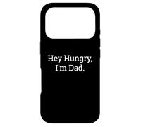 Carcasa para iPhone 17 Pro Hey Hungry I'm Dad Funny Joke Juego de Palabras Humor Cita sarcástica