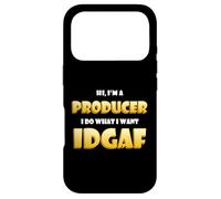 Carcasa para iPhone 17 Pro Hi I'm a Producer Idgaf Funny Song Music or Movie Producing