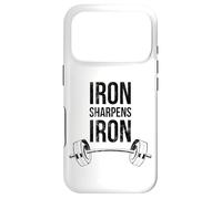 Carcasa para iPhone 17 Pro Hierro afila proverbios de Hierro Levantamiento de Pesas Fe versículo bíblico