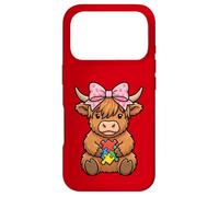 Carcasa para iPhone 17 Pro Highland Cow Autismo Puzzle Concientización Enseñar Niños Niñas