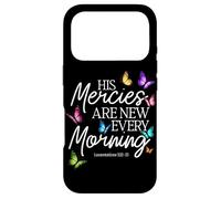 Carcasa para iPhone 17 Pro His Mercies Are New Every Morning Biblia Verso Mariposa