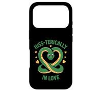 Carcasa para iPhone 17 Pro Hiss-terically In Love Cute Snake Heart Juego de Palabras Amante de Reptiles