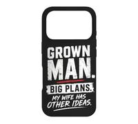 Carcasa para iPhone 17 Pro Hombre Adulto Grandes Planes Esposa Humor Matrimonio Broma Marido