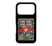 Carcasa para iPhone 17 Pro Hong Kong Bandera Skyline Vintage Travel Art
