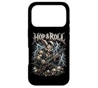 Carcasa para iPhone 17 Pro Hop and Roll Heavy Metal Bunny Guitarra Eléctrica Conejo Rocker