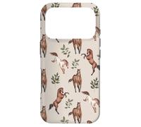 Carcasa para iPhone 17 Pro Horses in Nature Animal Love Warm Beige Riding Themed