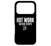Carcasa para iPhone 17 Pro Hot Work Never Stops Welder Welding Blue Collar Job Work