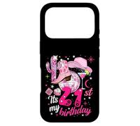 Carcasa para iPhone 17 Pro Howdy Cowboy Hat - Botas Rosas para Mujer, diseño de Bola de Discoteca, 21 cumpleaños