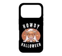 Carcasa para iPhone 17 Pro Howdy Halloween Funny Highland Cow Spooky Season Hombres Mujeres