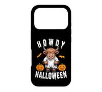 Carcasa para iPhone 17 Pro Howdy Halloween Funny Highland Cow Spooky Season Hombres Mujeres