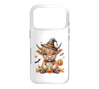 Carcasa para iPhone 17 Pro Howdy Halloween Funny Highland Cow Spooky Season Hombres Mujeres