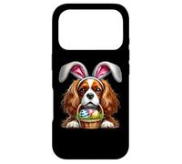 Carcasa para iPhone 17 Pro Huevos de Pascua con Orejas de Conejo, King Charles Spaniel