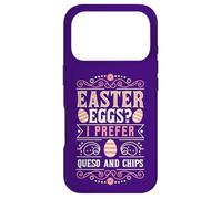 Carcasa para iPhone 17 Pro Huevos de Pascua I Prefer Queso and Chips Funny Easter