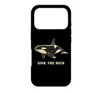 Carcasa para iPhone 17 Pro Hundir el Rico Divertido Orca Ballena Meme Anti Capitalismo