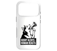 Carcasa para iPhone 17 Pro Husky Alerta Humano reacciona Divertido dueño de Perro Husky