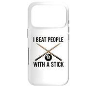 Carcasa para iPhone 17 Pro I Beat People with a Stick Billiards Cue Funny Men Women