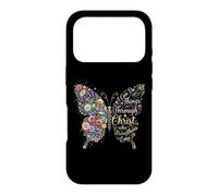 Carcasa para iPhone 17 Pro I Can Do All Things Through Christ Floral Butterfly Faith