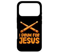 Carcasa para iPhone 17 Pro I Drum For Jesus Christian Church Baterista Niño Jesús Creyente