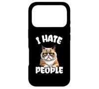 Carcasa para iPhone 17 Pro I Hate People - Odio a la Gente - Gato de Mal Humor